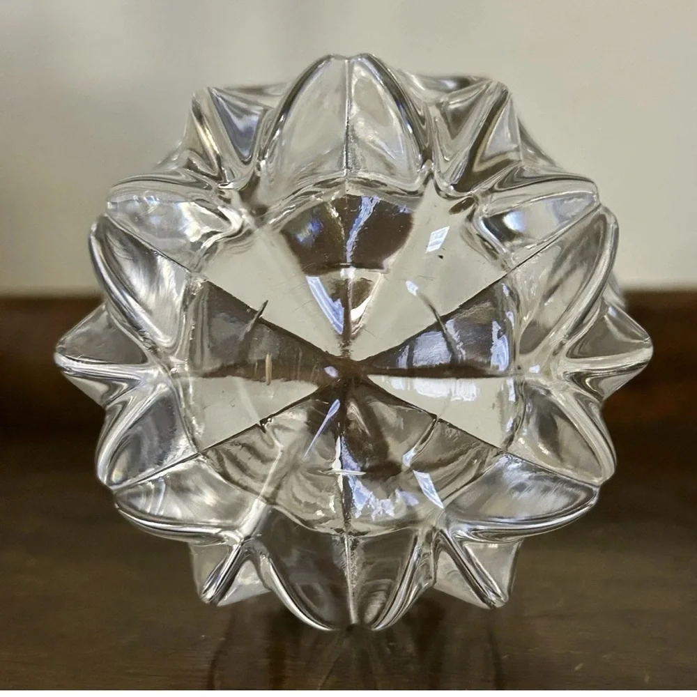 KOSTA BODA Crystal Clear Tulip Flower Votive Candle Holders Pair Sweden
